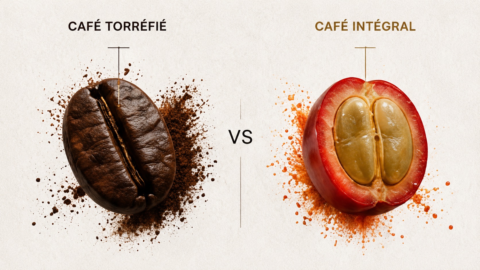 Comparaison entre café torréfié et café intégral