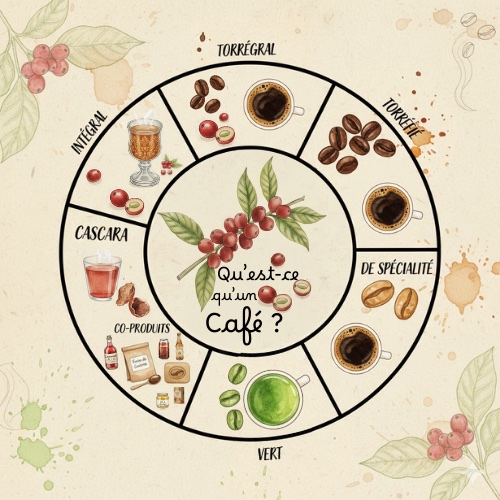 Schéma pédagogique des différentes formes du café